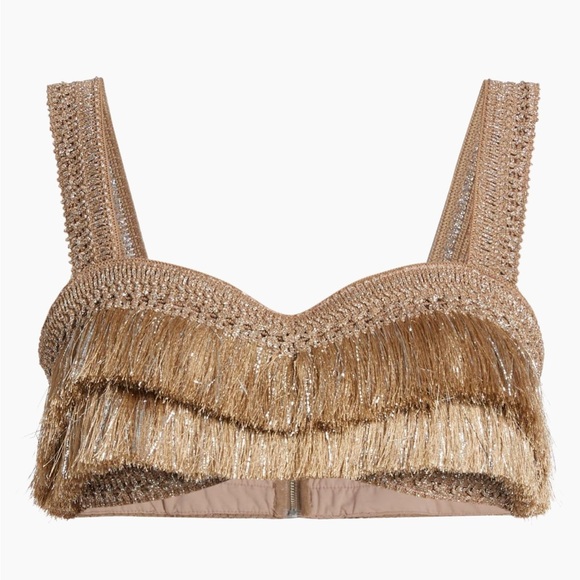 PatBO metallic tiered fringe maxi skirt & bra top - Picture 7 of 9